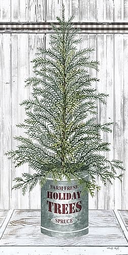 Galvanized Pot Spruce Art Print