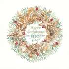 Coastal Wreath Merry Christmas Art Print