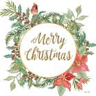 Merry Christmas Cardinal Wreath Art Print