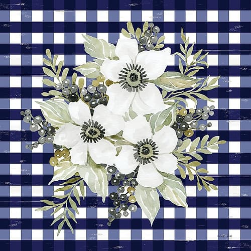 Navy Floral I Art Print