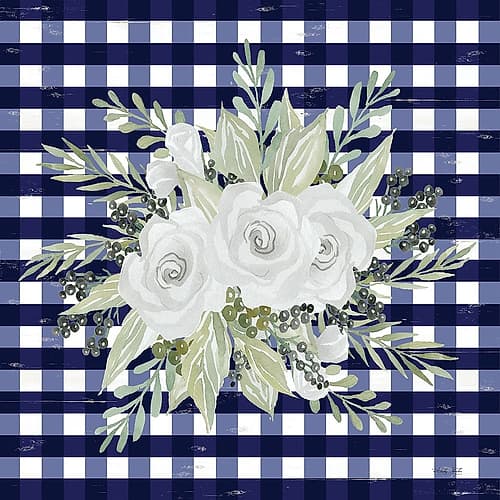 Navy Floral II Art Print