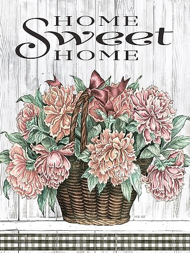 Home Sweet Home Peonies Art Print