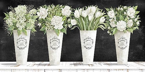 White Flowers Still Life II Art Print