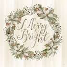 Sage Merry And Bright Wreath Art Print