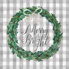 Merry and Bright Wreath Art Print