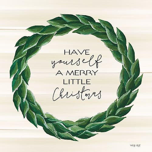 Merry Little Christmas Wreath Art Print