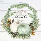 Gather and Give Thanks Wreath Art Print