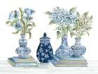 Delft Blue Floral I Art Print