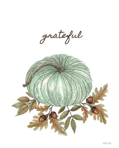 Grateful Pumpkin Inspirational Print