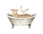 Farm Bath Tub Friends II Art Print