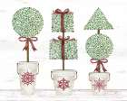 Merry Topiaries Art Print