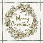 Merry Christmas Wreath Art Print