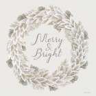 Merry And Bright Wreath Art Print