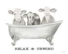 Cows in the Tub Art Print