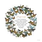 Happiness Is Butterfly Wreath Art Print
