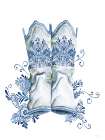 Indigo Bloom Boots Art Print