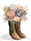 Succulent Boot-quet Art Deco Print