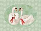 Snowflake Swans Art Print