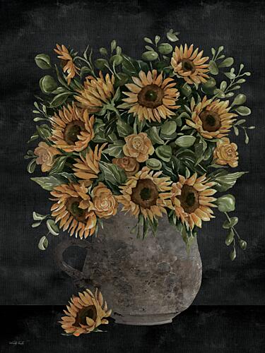 Sunflowers in Shadow Gold Print