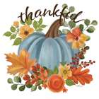 Thankful Blue Pumpkin Art Print