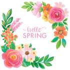 Hello Spring Flowers Art Print
