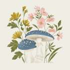 Mushrooms in the Meadow Art Print