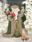 Woodland Santa and Fox Art Print