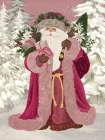 Pink Woodland Santa Art Print
