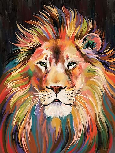 Lion of Many Colors Art Print by Cat Thurman Designs