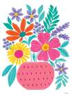 Pink Potted Flowers Art Print