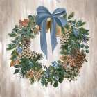 Yuletide Charm Wreath Art Deco Print