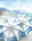 Coastal Umbrellas Art Print by Dogwood Portfolio