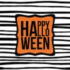 Striped Happy Halloween Art Print