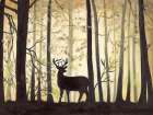 Misty Morning Deer Art Print by Dogwood Portfolio