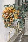 Bicycle with Golden Blooms Art Print by Dogwood Portfolio