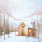 Christmas Cabin Art Print by Dogwood Portfolio