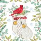 Jingle Bell Cardinal Art Print