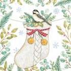 Jingle Bell Chickadee Art Print