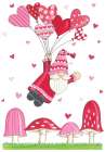 Valentine Gnome with Balloons Art Print