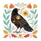 Autumn Folk Friends - Crow Art Print