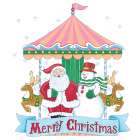Merry Christmas Carousel Art Print
