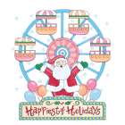 Happiest of Holidays Ferris Wheel Art Print