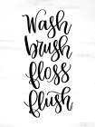 Wash, Brush, Floss, Flush Art Print by Imperfect Dust