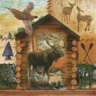 Moose Cabin Art Print