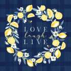 Live Laugh Love Lemon Wreath Art Print