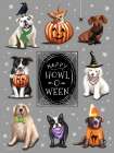 Happy Howl-O-Ween Dogs and Stars Art Print