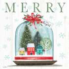 Merry and Bright Snow Globe Art Print