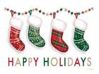 Happy Holidays Stockings Art Print