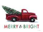 Merry & Bright Red Truck Art Print