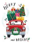 Merry and Bright Holiday Car Art Print